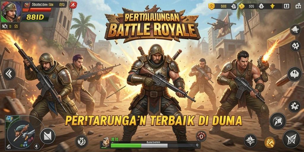 Screenshot gameplay 88ID menampilkan aksi seru dalam pertarungan Battle Royale.