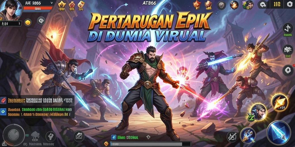 Tangkapan layar AT866 menunjukkan aksi pertarungan yang mendebarkan.
