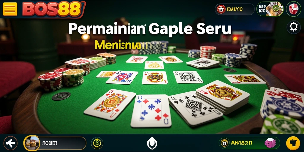 Tampilan gameplay Gaple yang seru dan menantang di BOS88.