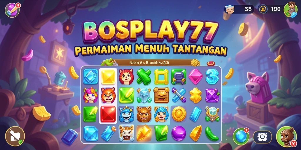 Gameplay seru BOSPLAY77 dengan kombinasi warna yang menarik.