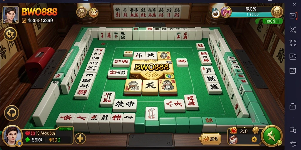 Tampilan gameplay BWO888 yang menampilkan keseruan Mahjong.