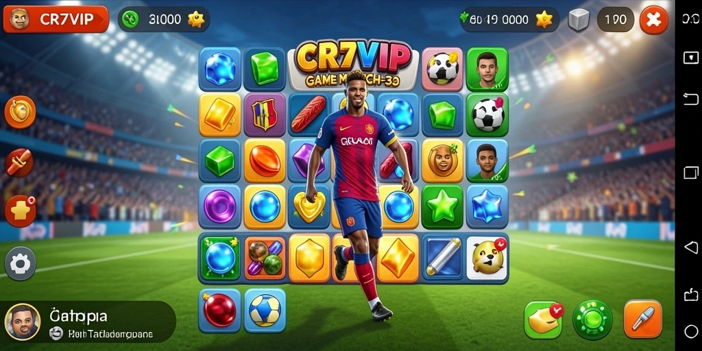 Gameplay seru di CR7VIP dengan tantangan Match-3 yang menarik.