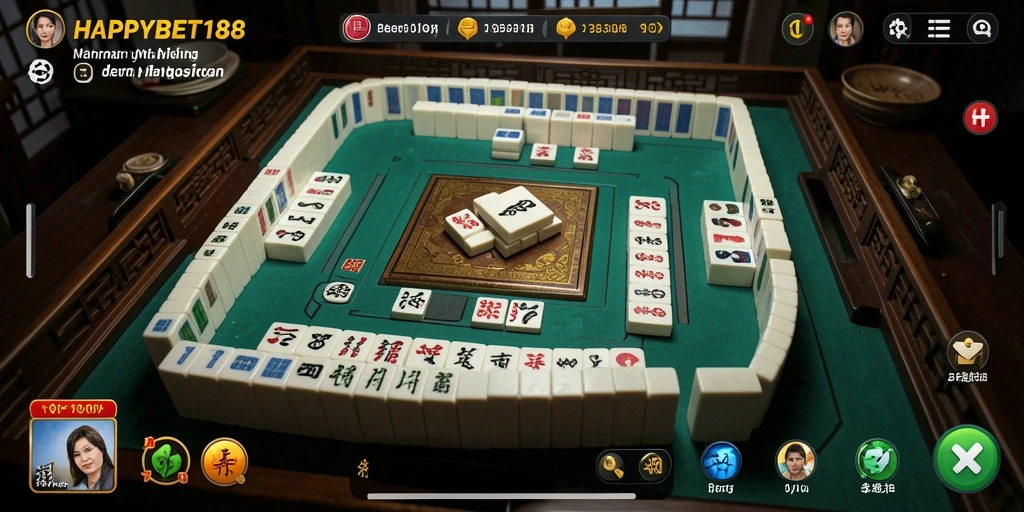 Screenshot dari gameplay seru di HAPPYBET188 yang menampilkan Mahjong.