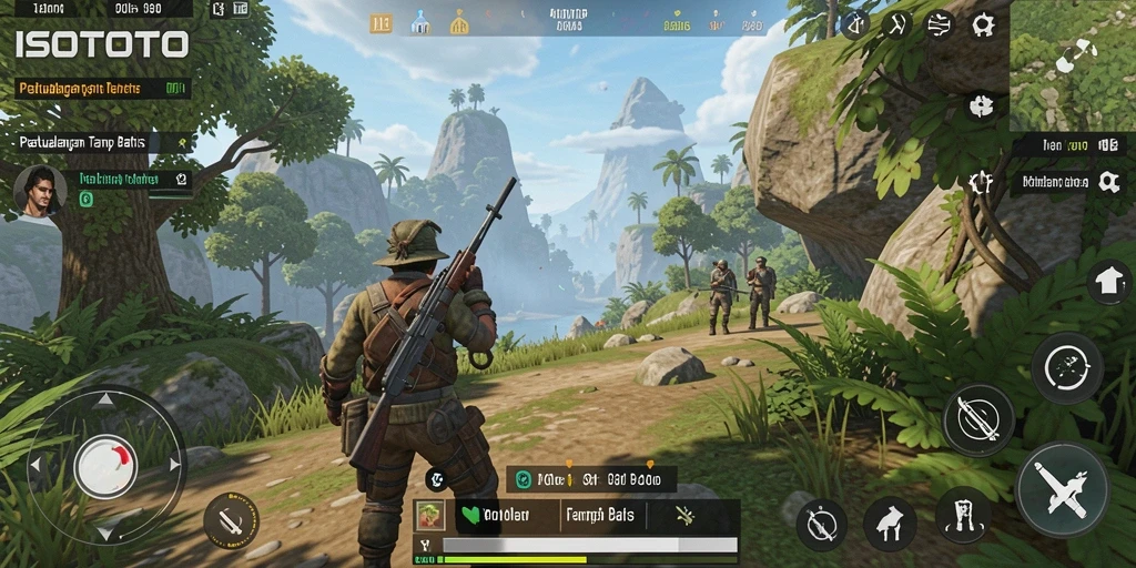 Gameplay ISOTOTO dalam dunia terbuka yang luas dan dinamis.
