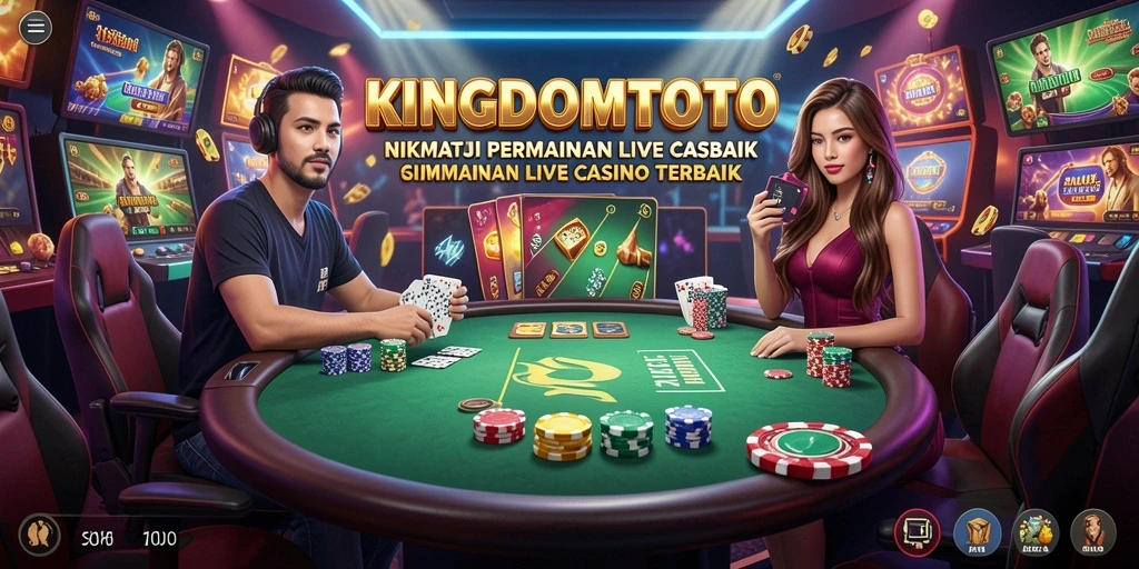 Screenshot KINGDOMTOTO menampilkan dealer profesional dan permainan yang seru.