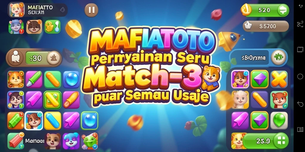 Gameplay seru MAFIATOTO dengan grafis menarik dan tantangan Match-3.