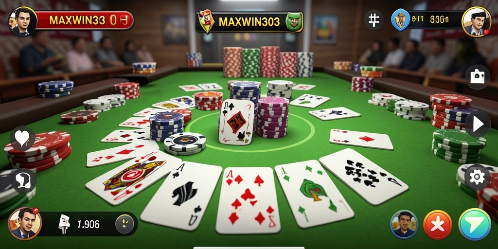 Tampilan gameplay seru dari MAXWIN303 yang menampilkan Gaple.