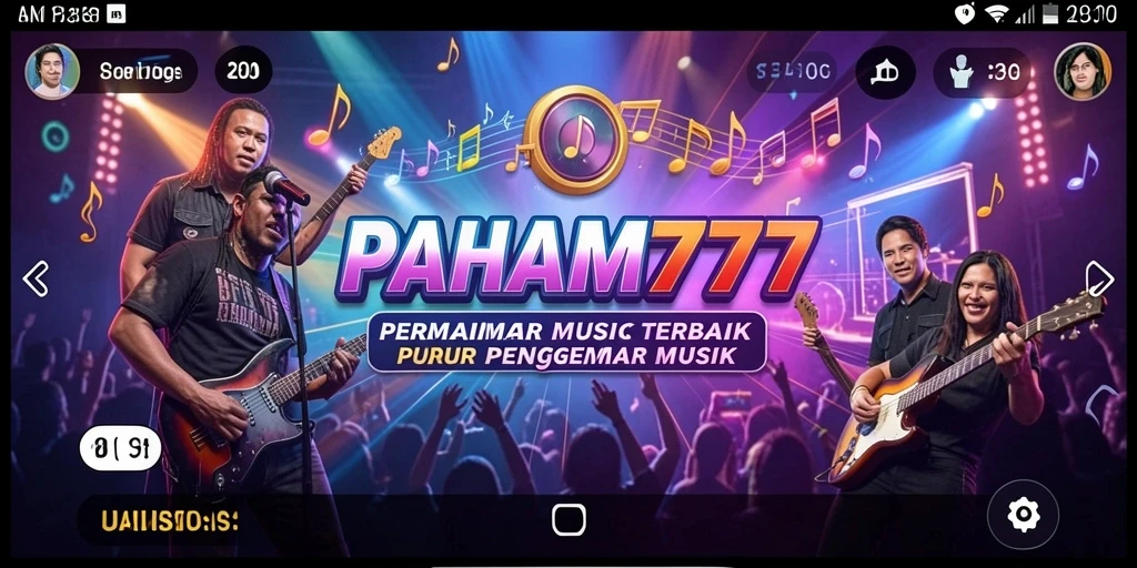 Tampilan gameplay PAHAM777 yang menampilkan interaksi musik.