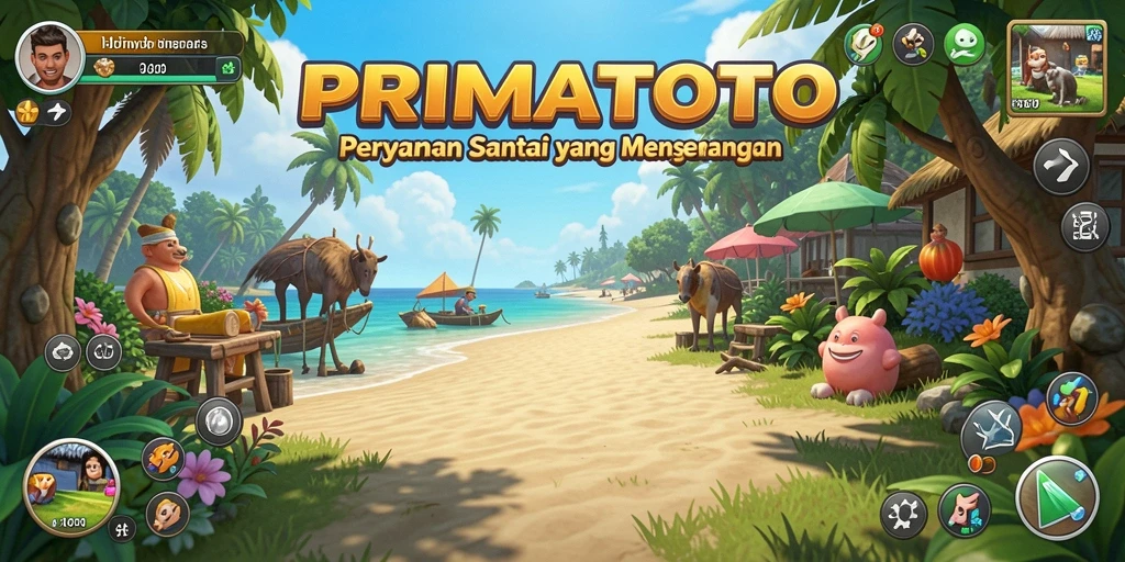 Tampilan gameplay menarik dari PRIMATOTO yang penuh warna.