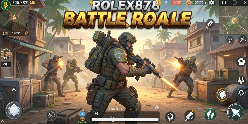 Screenshot menampilkan gameplay Battle Royale yang mendebarkan.