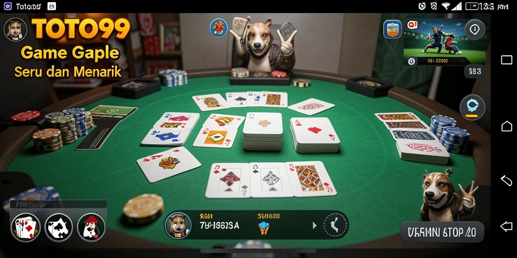 Screenshot gameplay Gaple TOTO99 yang menampilkan aksi seru.